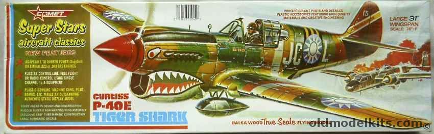 Comet 1/17 Curtiss P-40E Tiger Shark Super Stars Series - 31 inch Wingspan R/C Flying Aircraft, 3649 plastic model kit